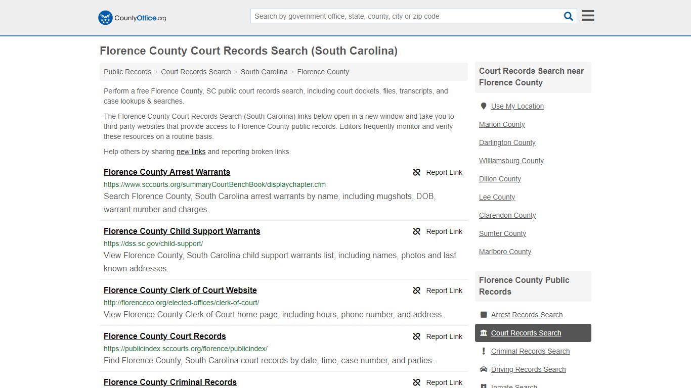 Court Records Search - Florence County, SC (Adoptions ...